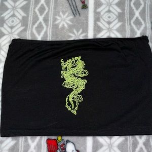 Black Tube Top w/ Dragon Design